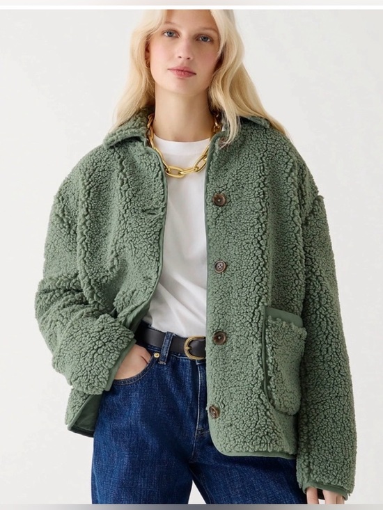 J. Crew Jackets & Blazers - J. Crew Teddy Faux Sherpa Barn Jacket Size Small